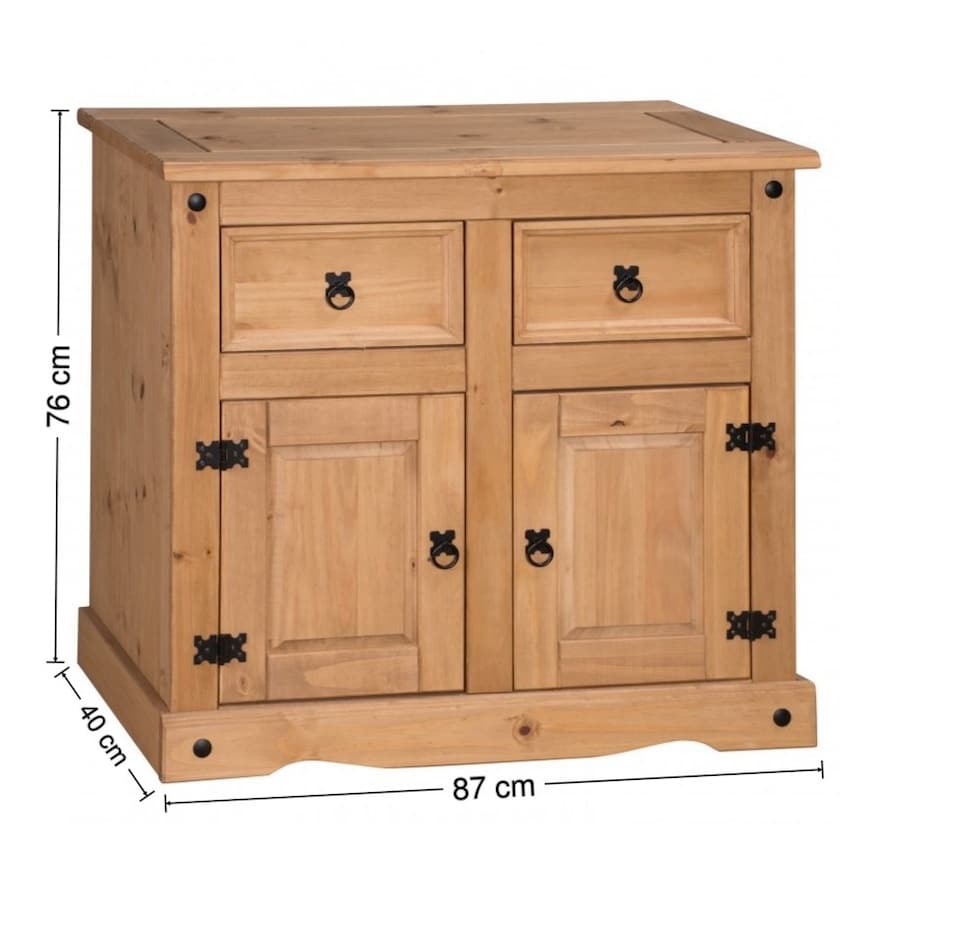 image 1 of Mercers Furniture Corona 2 Door 2 Drawer Sideboard Cupboard Cabinet Storage Dresser Solid Wood Pine Wooden with Mexican Styling
