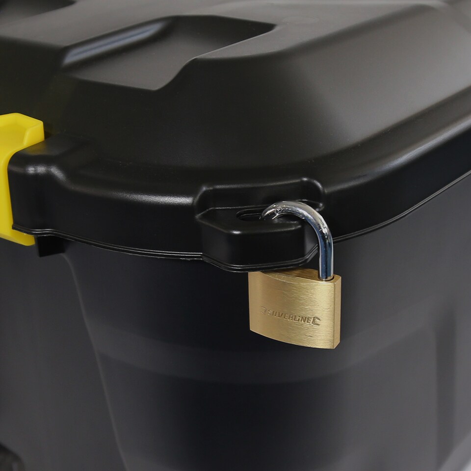 image 1 of Charles Bentley 2 x 145L Heavy Duty Trunk on Wheels - Black