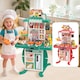 image 7 of Realistic Kitchen Play Set for Toddlers Steaming Spray Lights Cooking Sounds Pretend Role Play (Green)