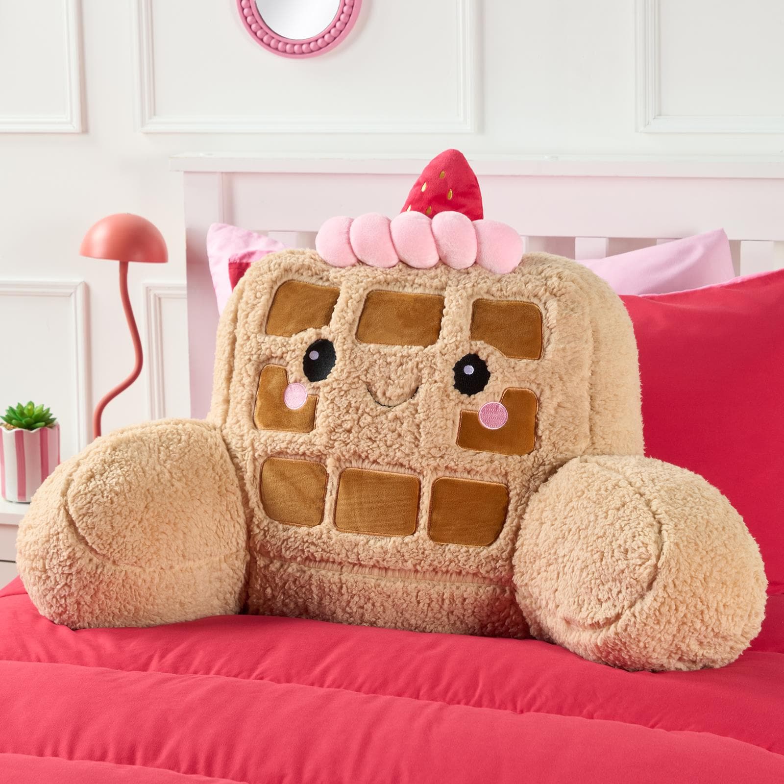 OHS Honey the Waffle Cuddle Cushion Novelty Reading Pillow