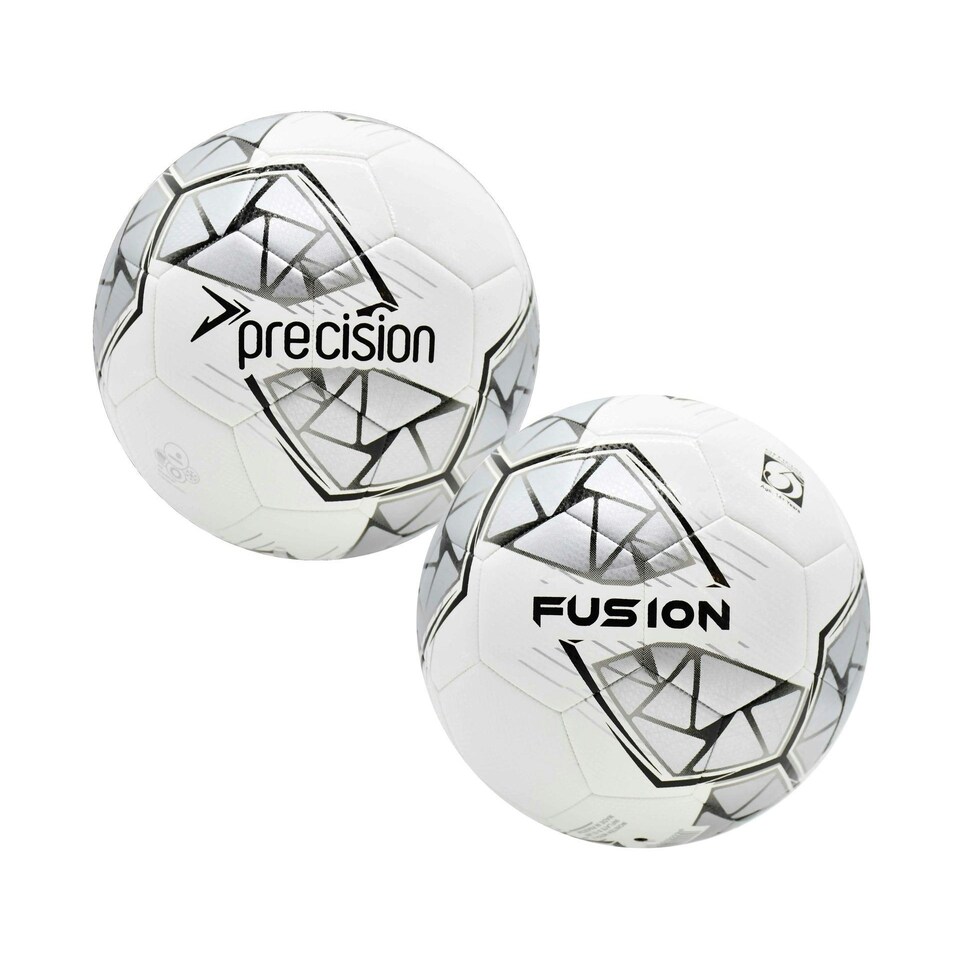 Precision Fusion FIFA Basic Training Ball - White/Silver/Black - 5