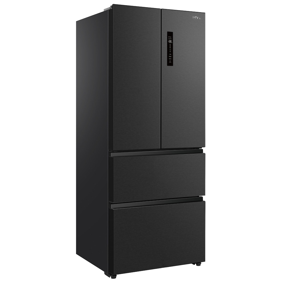image 1 of HYE 403 Litre Frost Free French Door American Fridge Freezer, 70cm, Black - RF01AMFD403B07