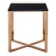 image 1 of Square Black Faux Marble End Table,Gold Toned Bedside Table With Metal Legs, Accent Table For Practical Use