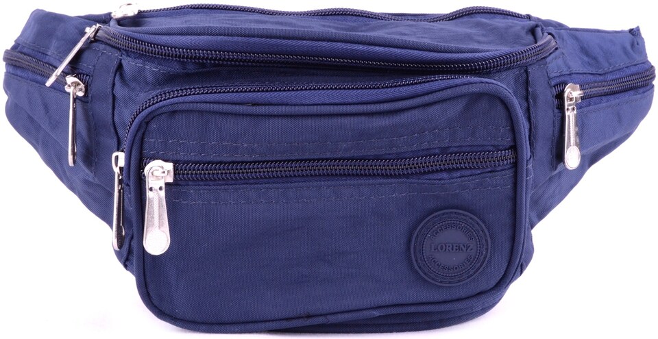 image 1 of Lorenz Crinkled Nylon Bum Bag / Waist Bag / Money Holder | Blue | Navy