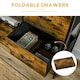 image 4 of HOMCOM Industrial Storage Cabinet with 2 Shelves 3 Fabric Drawers Rustic Brown