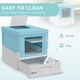 image 8 of PawHut Hooded Cat Litter Box, Pet Toilet w/ Scoop, Tray - Light Blue Blue