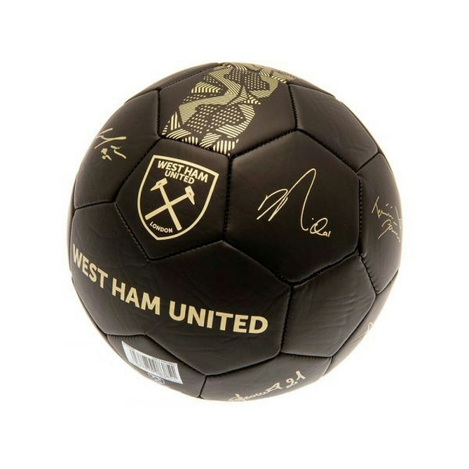 image 1 of West Ham United FC Phantom Signature Football - Black/Gold - 5 (UTBS3496)