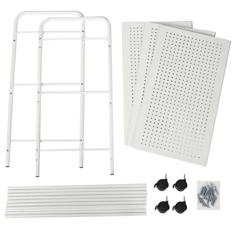 image 1 of Yaheetech 3-Shelf Large Salon Beauty Trolley Cart White