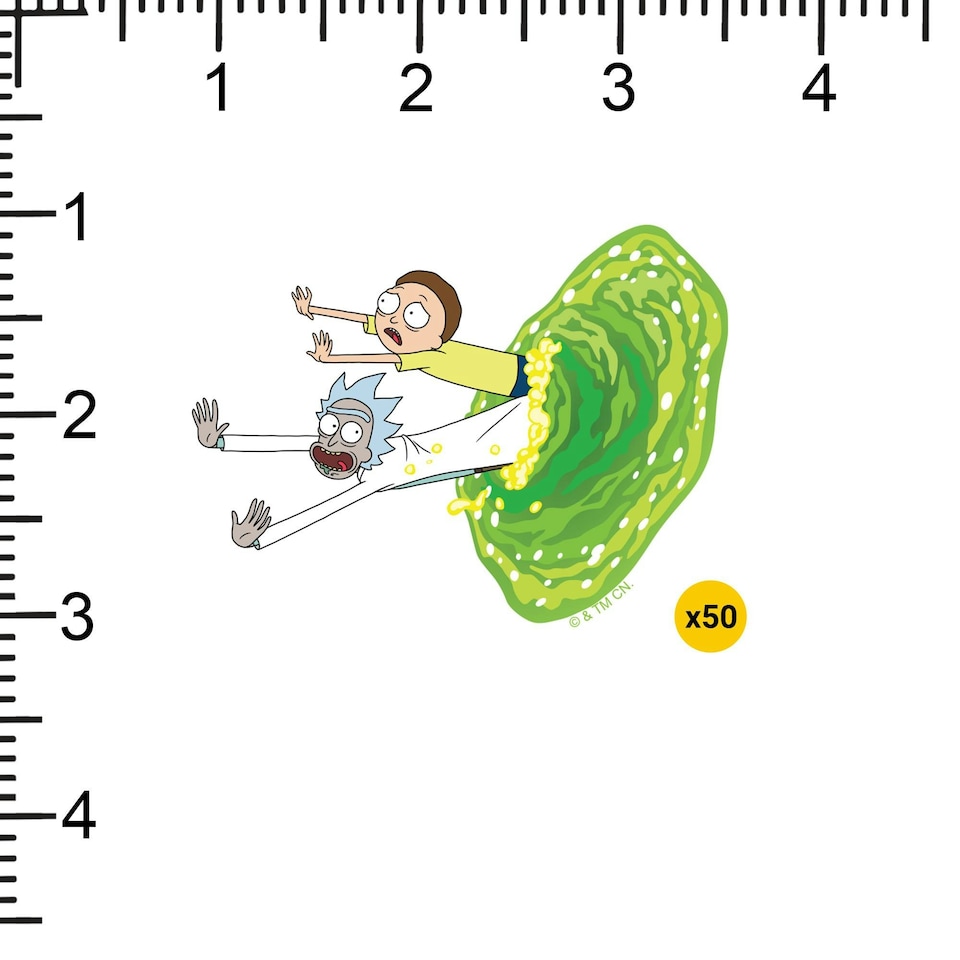 image 1 of Rick And Morty Deluxe Portal Stickers (Pack of 50) - Multicoloured - One Size