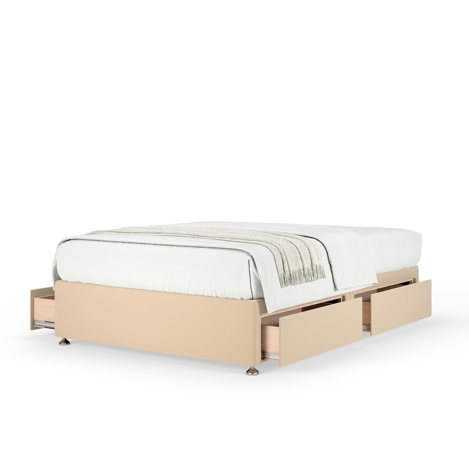 image 1 of Super Ortho Orthopaedic Natural Plush Velvet 4 Drawer Divan Set King Size