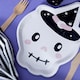 image 2 of Skull Shaped Halloween Paper Plates 27cm - Pack of 6 White