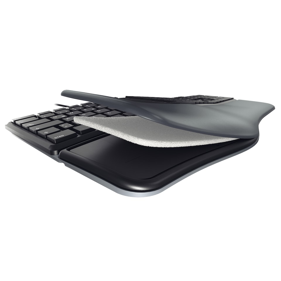 image 1 of Cherry KC 4500 ERGO Full-size Curved USB Wired Ergonomic Keyboard - Black