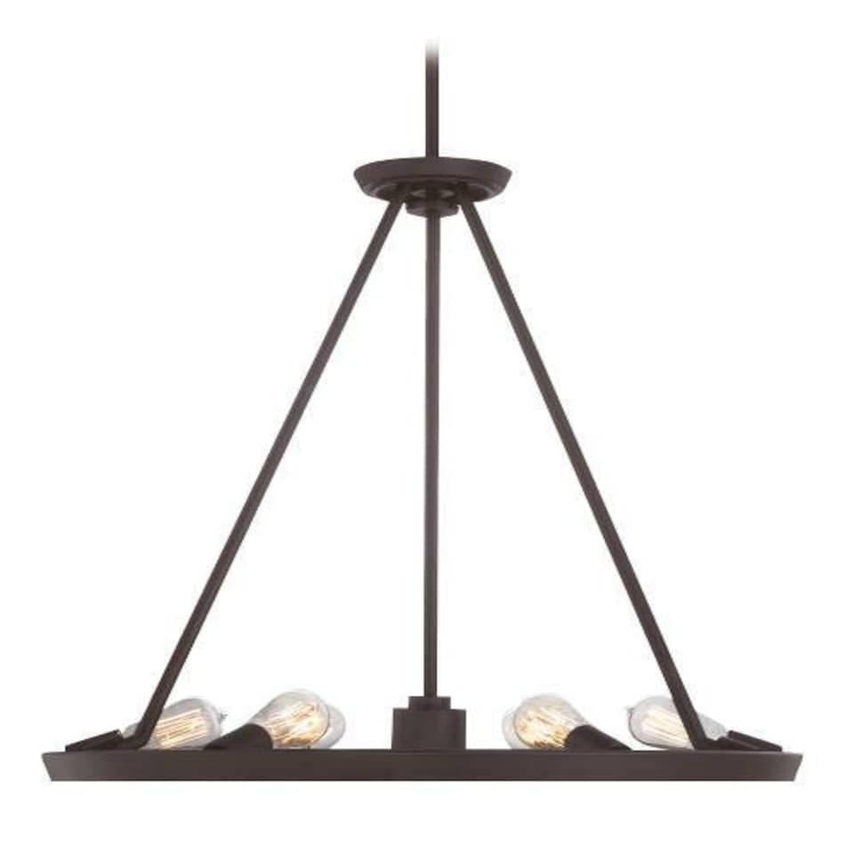 image 1 of Theater Row 6 Light Pendant Chandelier Light Western Bronze, E27