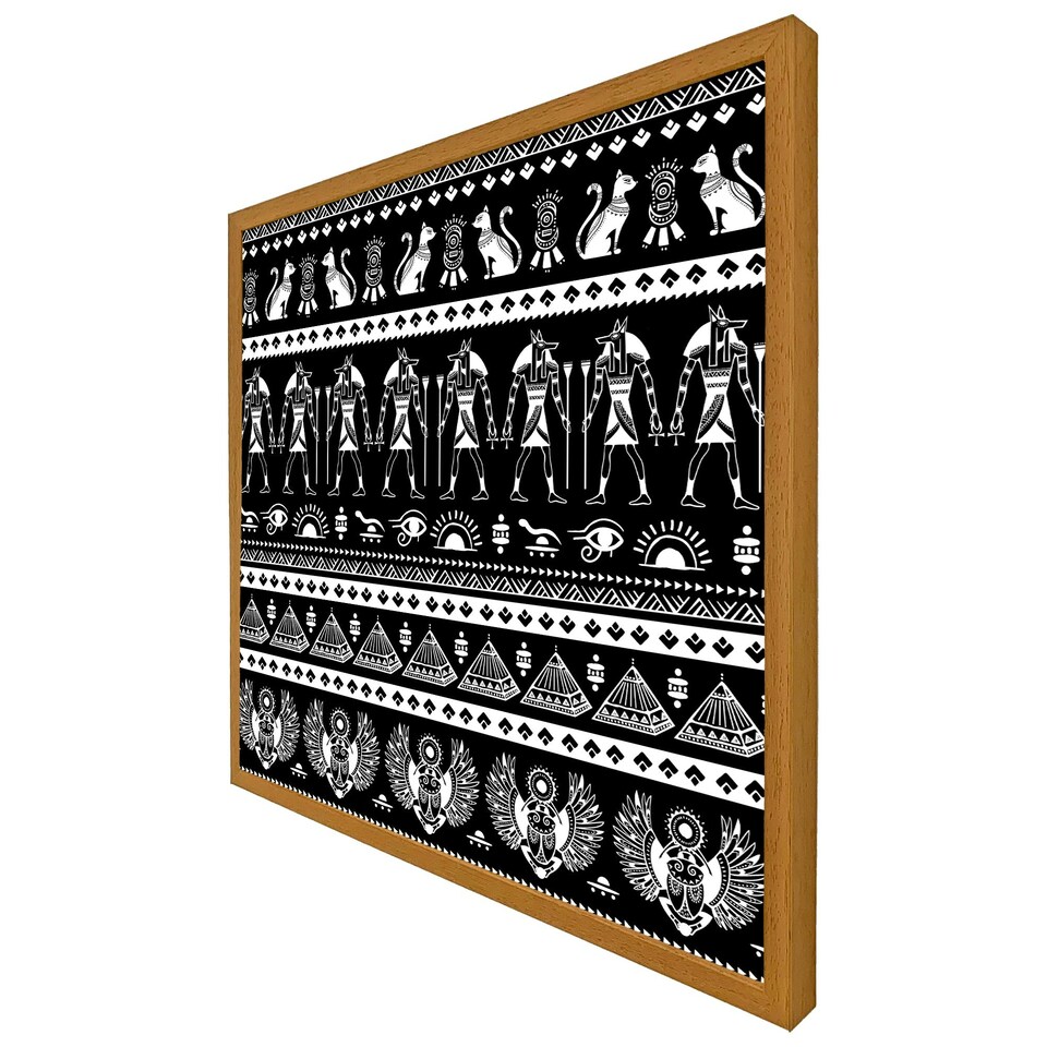 image 1 of Heiroglyphs on black (Picutre Frame) Brown | XS
