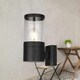 image 5 of Set of 2 Storm - Black IP44 Outdoor Wall Lights | Black | Clear | 2