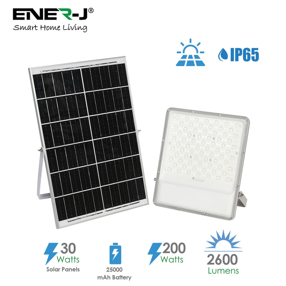 image 1 of 200W LED Floodlights with Solar Panel IP65 Waterproof with Remote Control