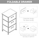 image 7 of HOMCOM Vertical 3-Tier Linen Drawer Cabinet Organizer Storage Dresser Tower with Metal Frame Adjustable Feet for Living Room, Bathroom, Kitchen, White, Oak and Light Grey