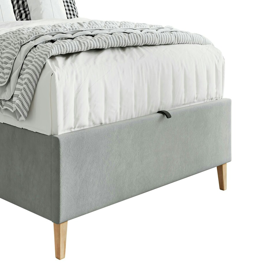 image 1 of Rhodes Grey Velvet Ottoman Bed King Size N/A