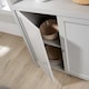 image 2 of Grey Oak Tall Display Bookcase 3 Shelf 2 Door Storage Cupboard Metal Handles
