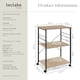 image 6 of Drinks Trolley Rugby - 3 shelves, 4 castors with parking brake | Brown | industrial wood light, oak Sonoma | 65,50 x 45,50 x 88,50 cm | 1