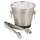 image 1 of Stainless Steel Ice Bucket And Tongs Set | White | 1