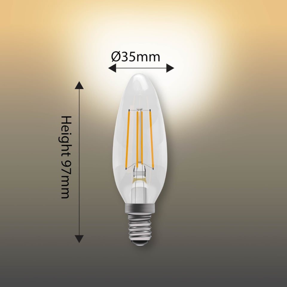 image 1 of BELL Lighting E14 Dimmable LED Filament Candle 4.5W Light Bulbs Warm White 2700K