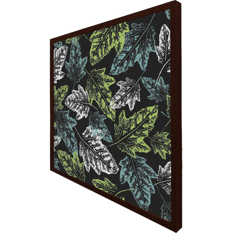 image 1 of Leaf print on dark bachground (Picture Frame) Black | S