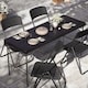 image 3 of 4ft Black Rattan Design Folding Table Outdoor Portable Carry Handle Garden Patio | Black | Black | 4ft table | 1