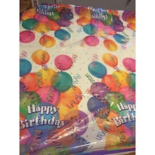 Unique Party Brilliant Plastic Birthday Tablecloth - Multicoloured - One Size
