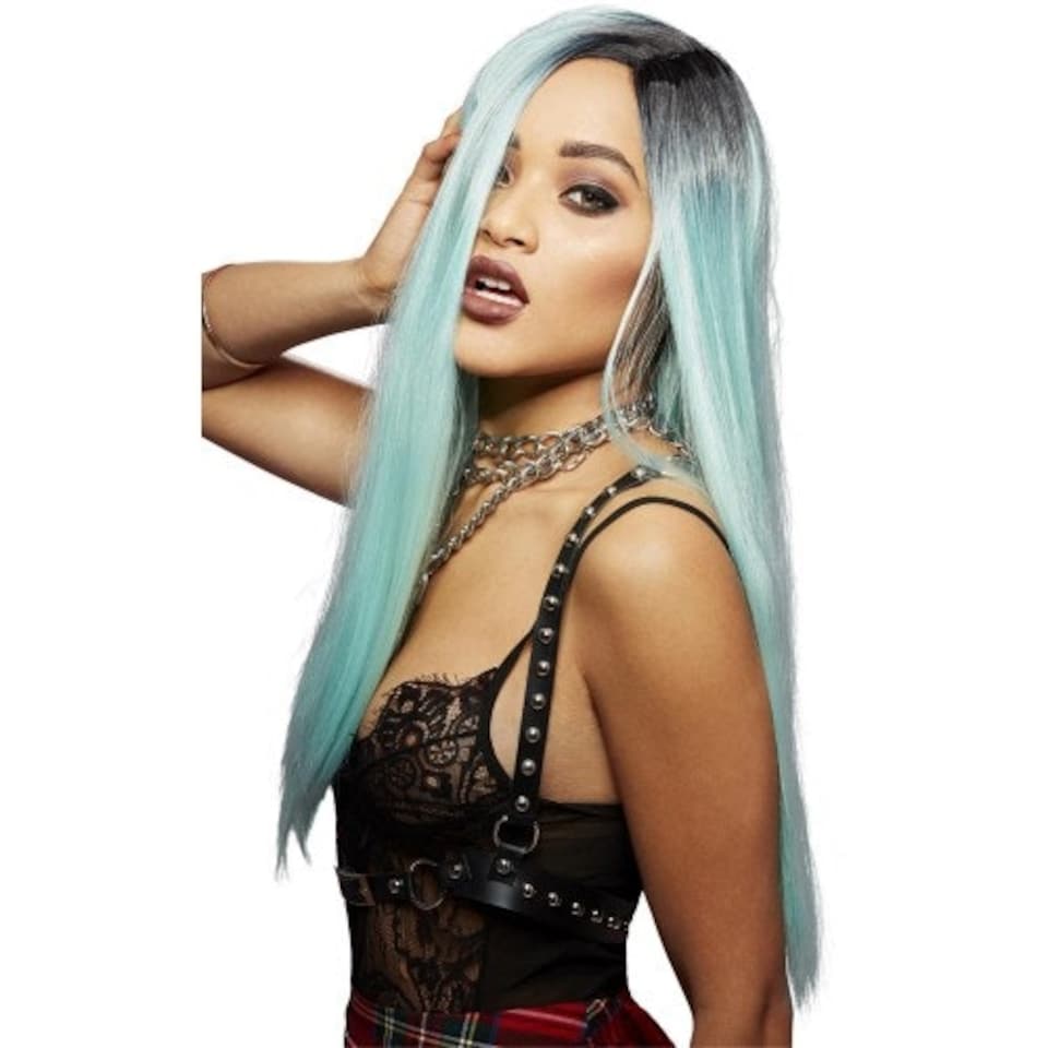image 1 of Manic Panic Womens/Ladies Sea Nymph Super Vixen Two Tone Wig - Green/Black - One Size Green | One Size