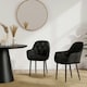 image 7 of Set Of 6 Anika Modern Velvet Dining Chair Padded Seat Metal Legs (Black) | Black | Black | One Size