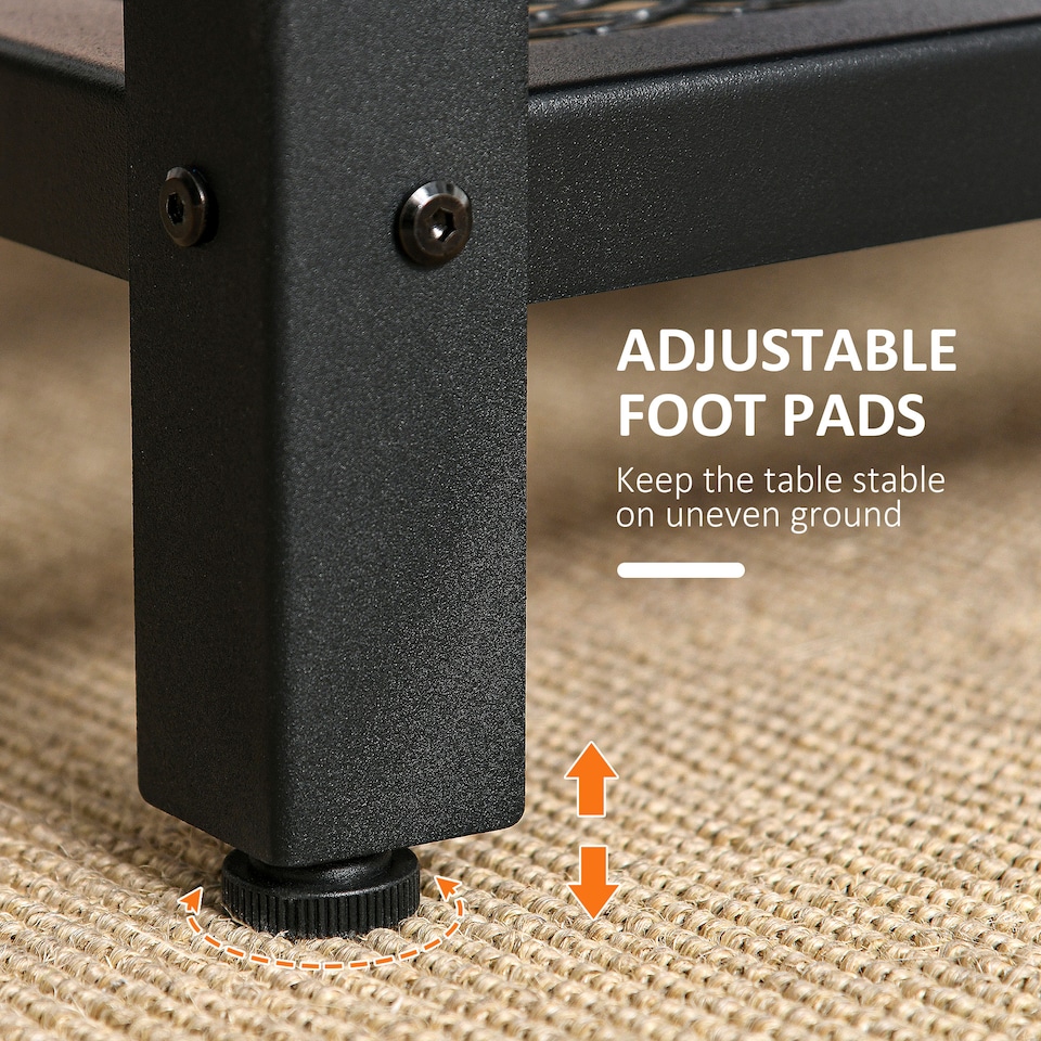 image 1 of HOMCOM Coffee Table Industrial Side Table Living Room Table with Storage Shelf and Metal Frame for Home Office, 106L x 60W x 45Hcm | Black