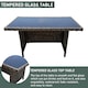 image 4 of 6 Piece Rattan Garden Furniture Set with Tempered Glass Top Table