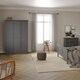 image 7 of Paris Wardrobe with 3 Doors in Matt Grey