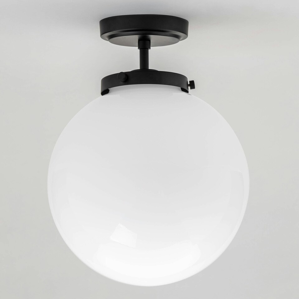 image 1 of BHS Douro 1 Light Bathroom Ceiling Light | Black | Black | 1