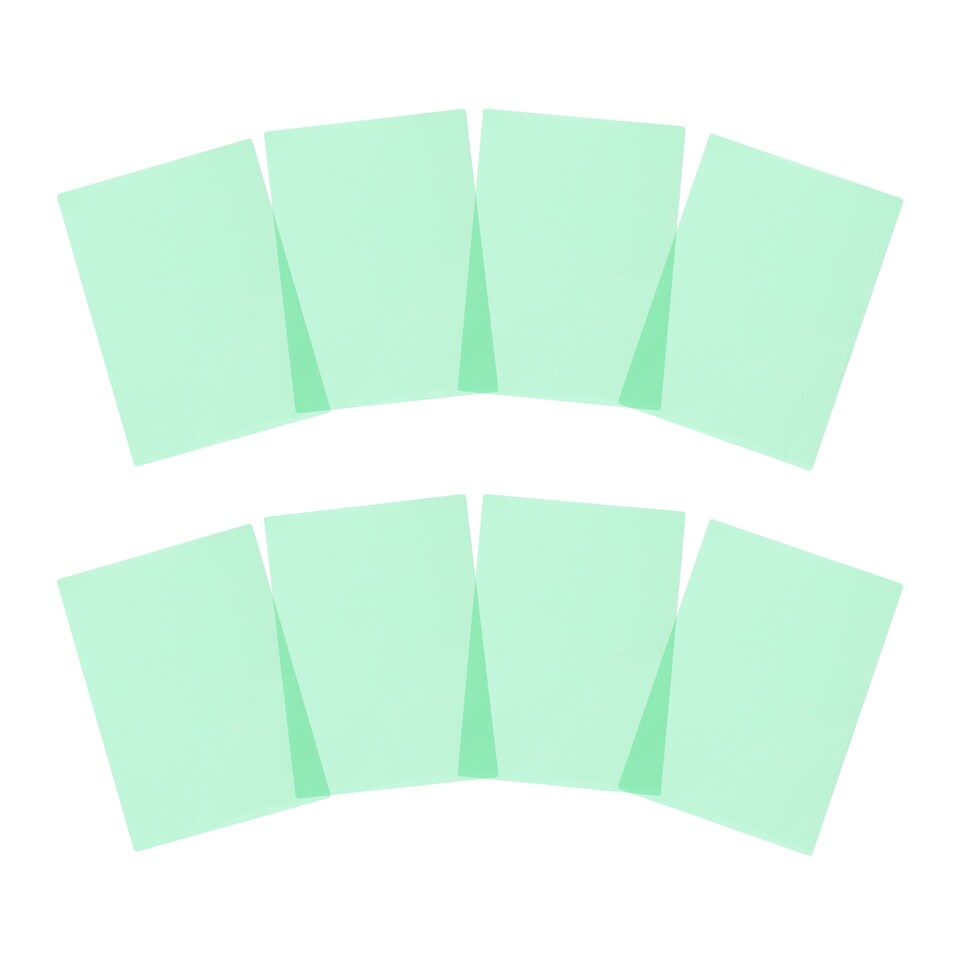 image 1 of Pack of 8 A5 Plain Green Dyslexia Overlay Reading Sheets  - PET Material, Rounded Corners | Green | Green