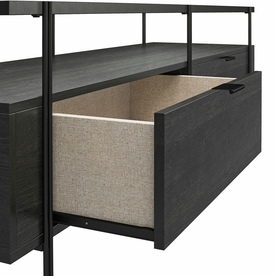 image 1 of Wainwright TV-Stand in Black / Oak Black | BLACK OAK