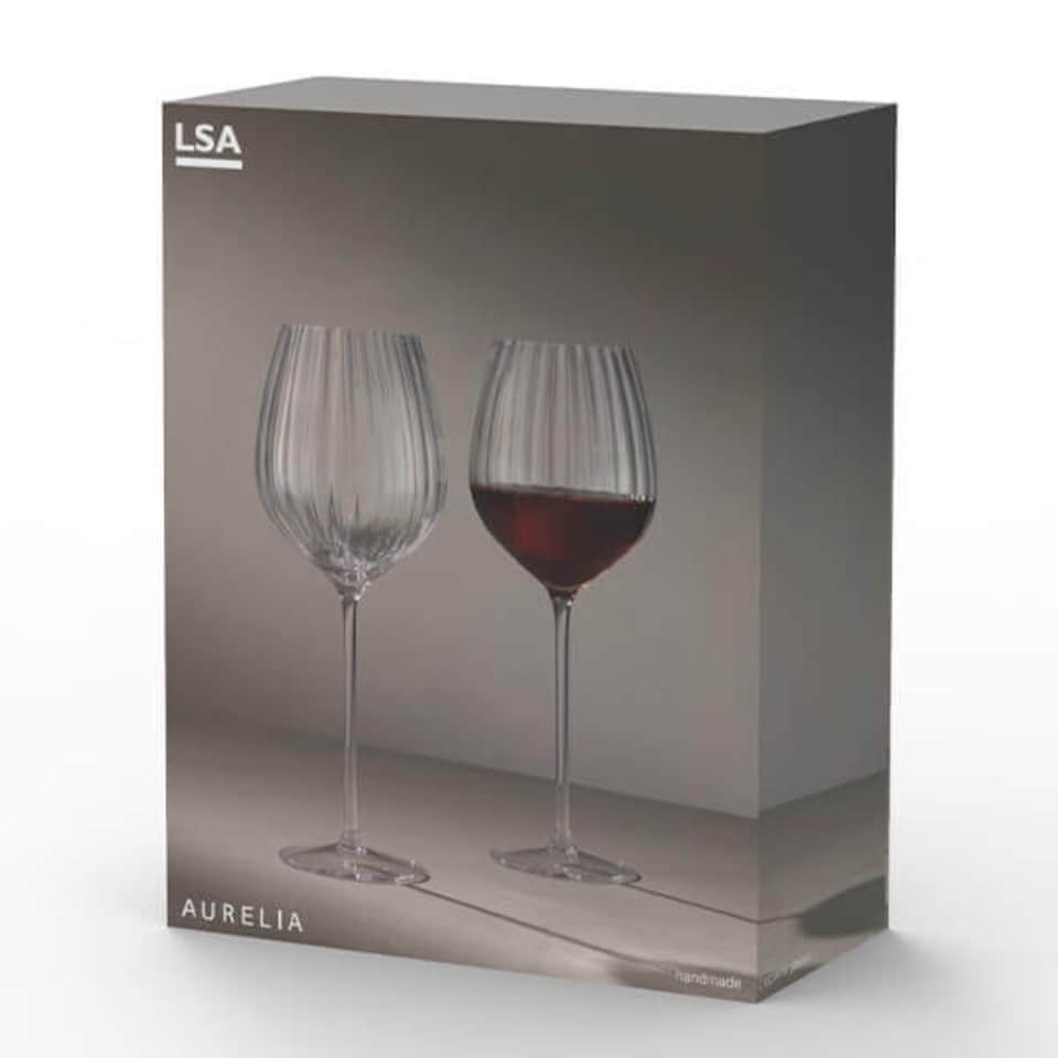 image 1 of LSA Aurelia Set of 2 660ml Clear Optic Red Wine Glasses
