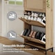 image 4 of VonHaus Rattan Shoe Storage Cabinet for Hallway with 3 Tier Drawers