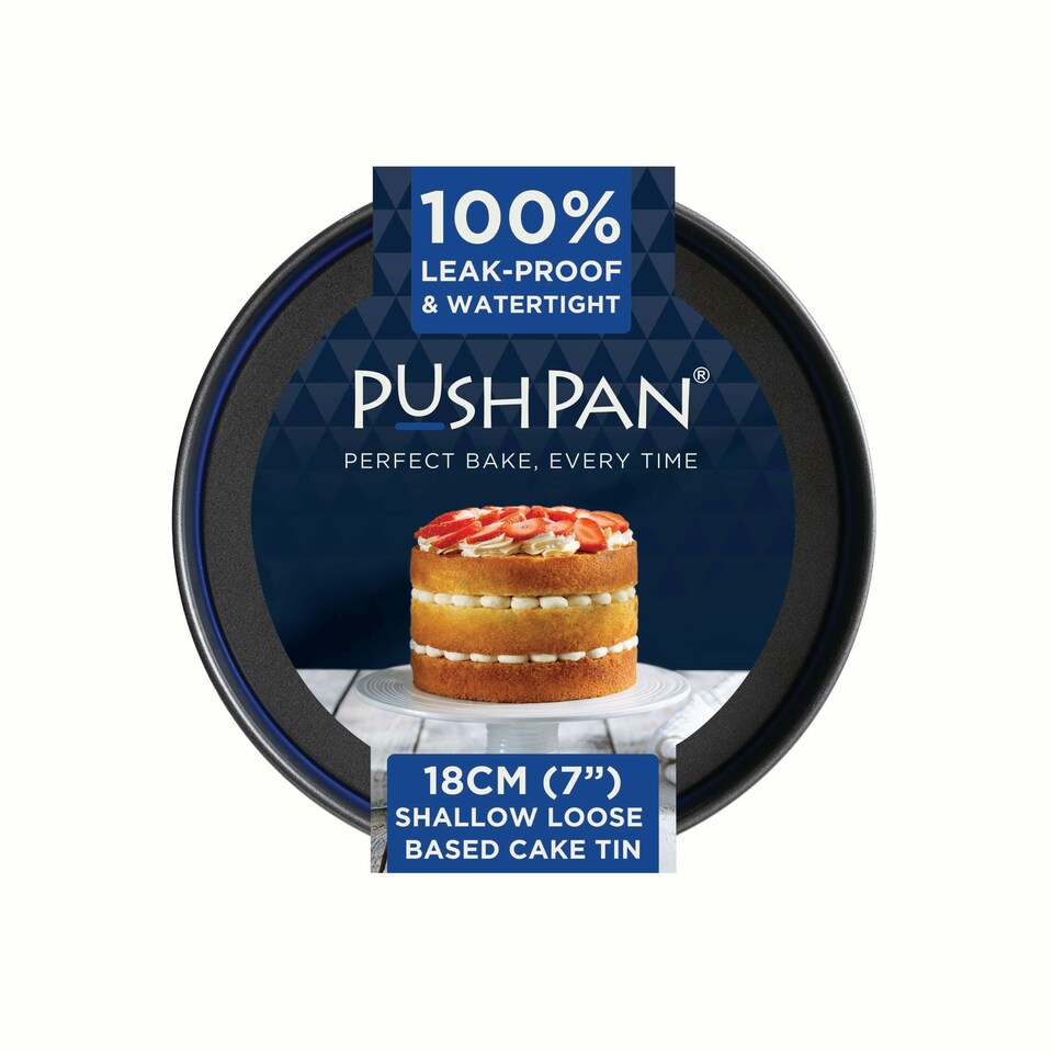 image 1 of PushPan 7 Inch Shallow Cake Tin Grey/Pewter
