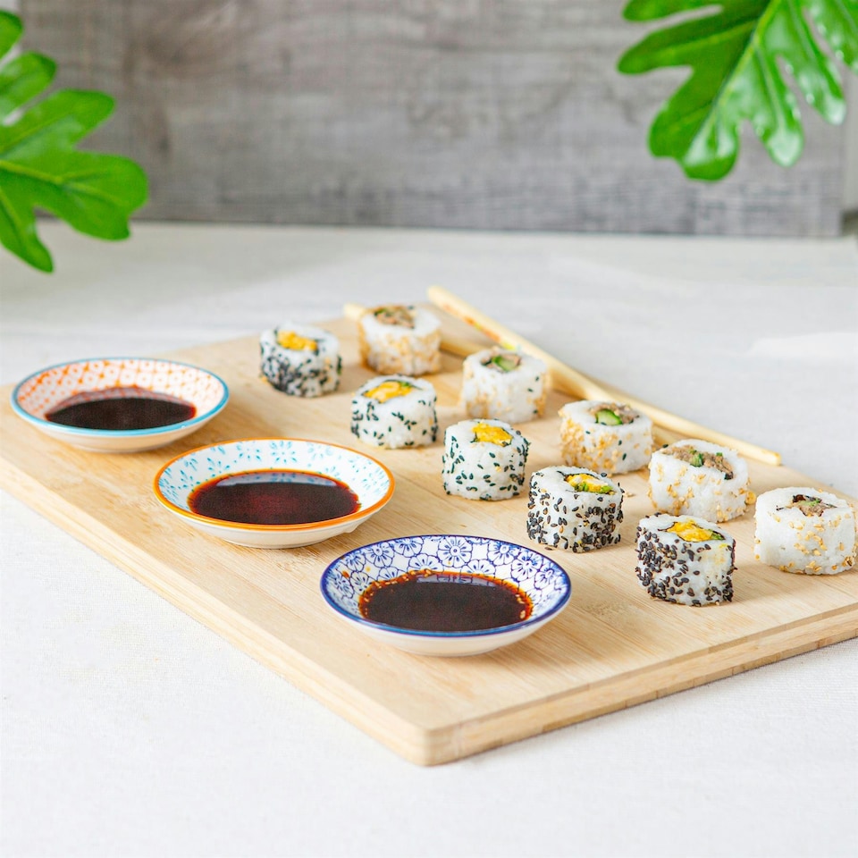 image 1 of Nicola Spring Hand-Printed Sauce Dishes - 10cm - 3 Colours - Pack of 3 Multi