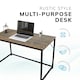 image 1 of Desk Computer PC Laptop Home Office Work Desk 120cm, Study Brown Rustic Style Brown