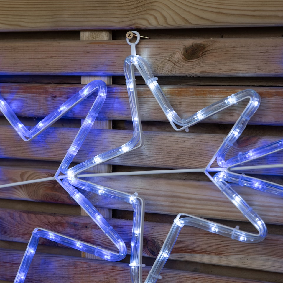image 1 of 1.2m LED Rope Light 7 Star Silhouette Christmas Decoration in Cool White & Blue