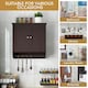 image 8 of COSTWAY Wall Mounted Bathroom Cabinet Medicine Storage Brown Brown