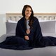 image 4 of OHS Teddy Fleece Weighted Blanket 6kg, 125x180cm - Navy Blue
