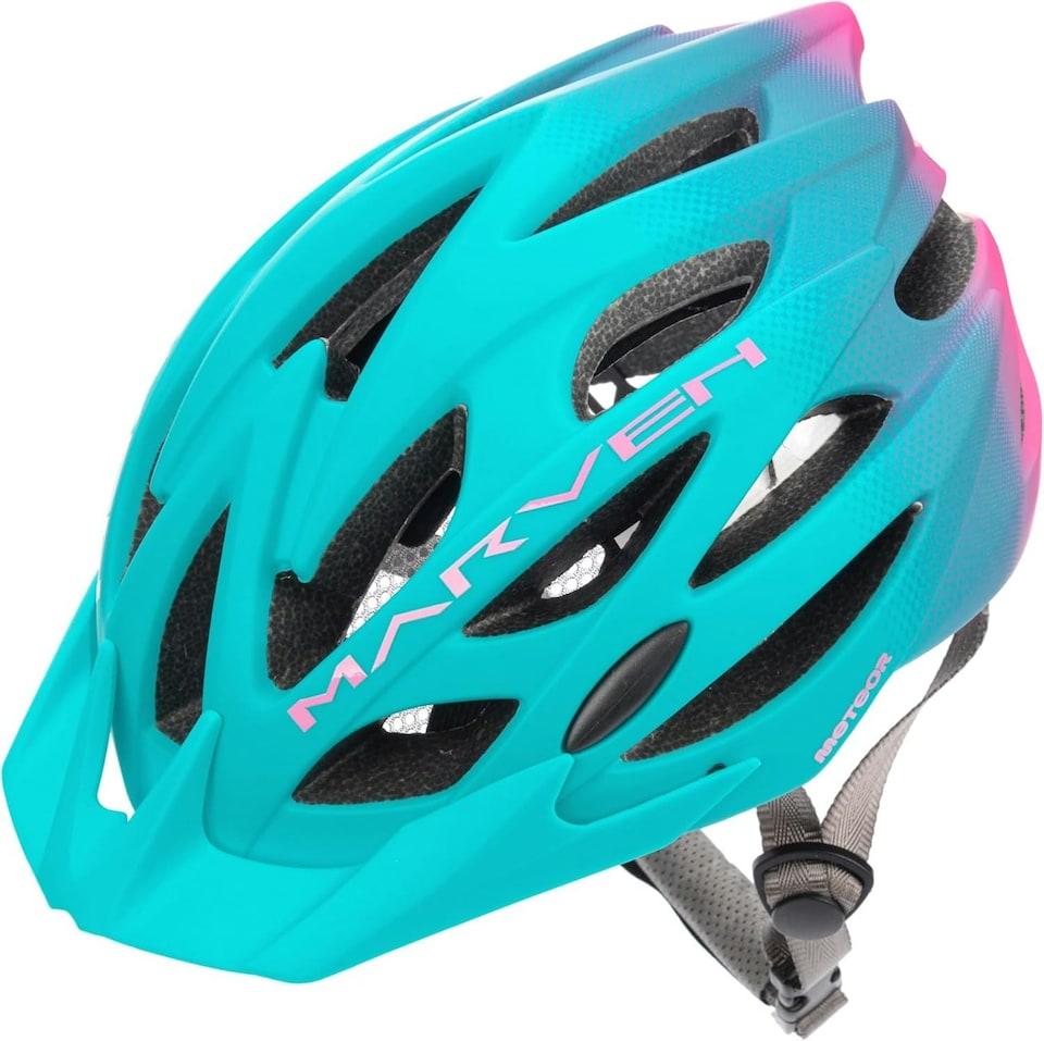 image 1 of Meteor Marven Cycle Helmet MTB Bike Skateboard Scooter Safety Gear | Blue | Mint-Pink | S