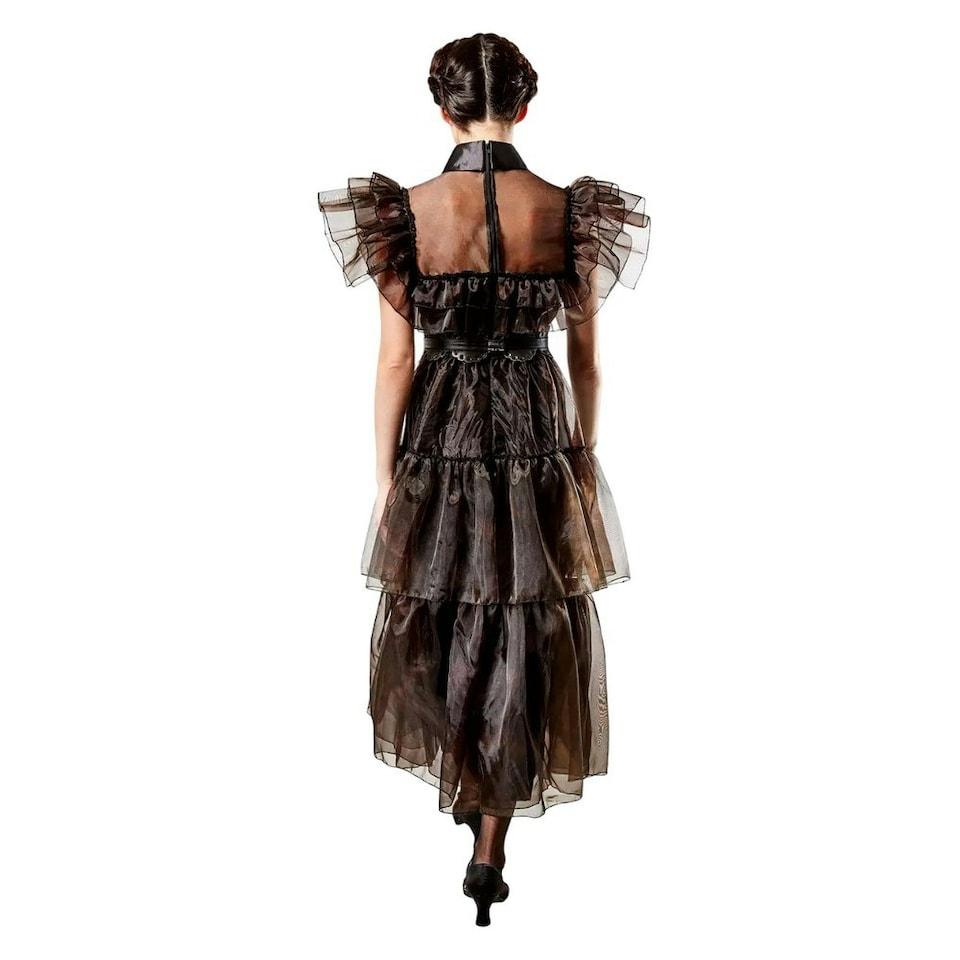 image 1 of Wednesday Womens/Ladies Rave ´N Dance Wednesday Addams Costume Dress - Black - M M
