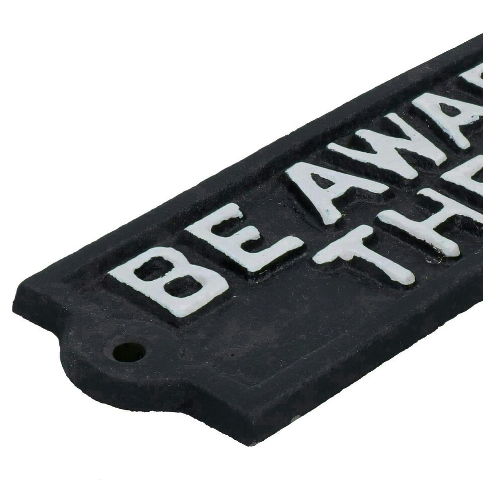 image 1 of Be Aware Of The Dog Sign Plaque Cast Iron Garden House Wall Fence Gate Door