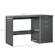 image 3 of HOMCOM Computer Desk with Drawers, High Gloss Home Office Desk with Storage Cabinet, Study Workstation, 120 x 60cm, Grey