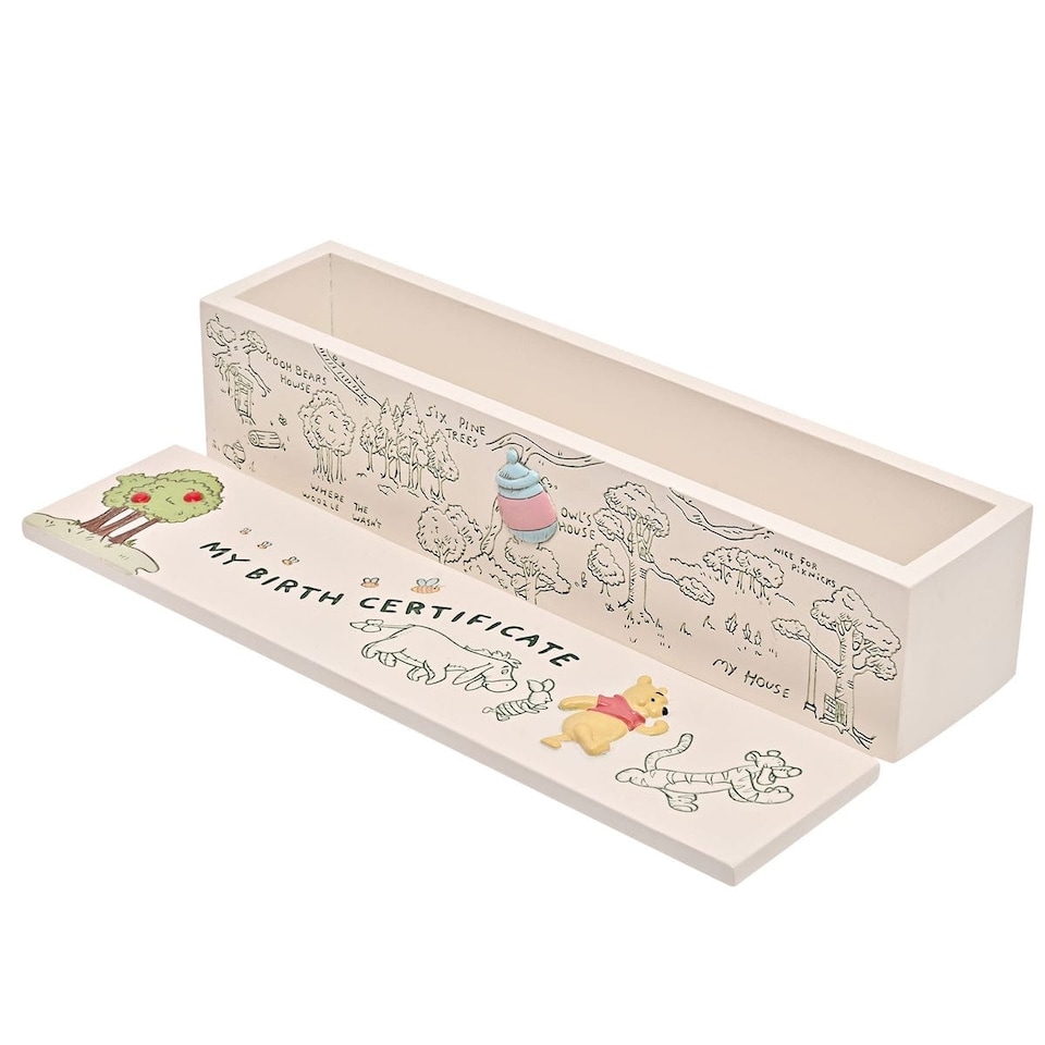 image 1 of Widdop Gifts Disney Winnie the Pooh Birth Certificate Holder